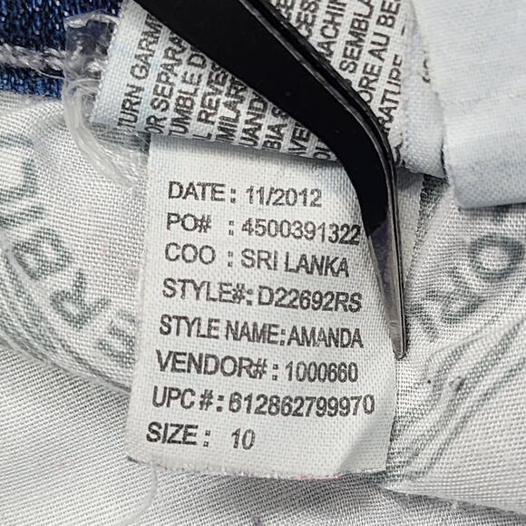 Gloria Vanderbilt Jeans Womens 10 SHORT Blue Amanda High Rise Slim Leg Stretch - Picture 11 of 16